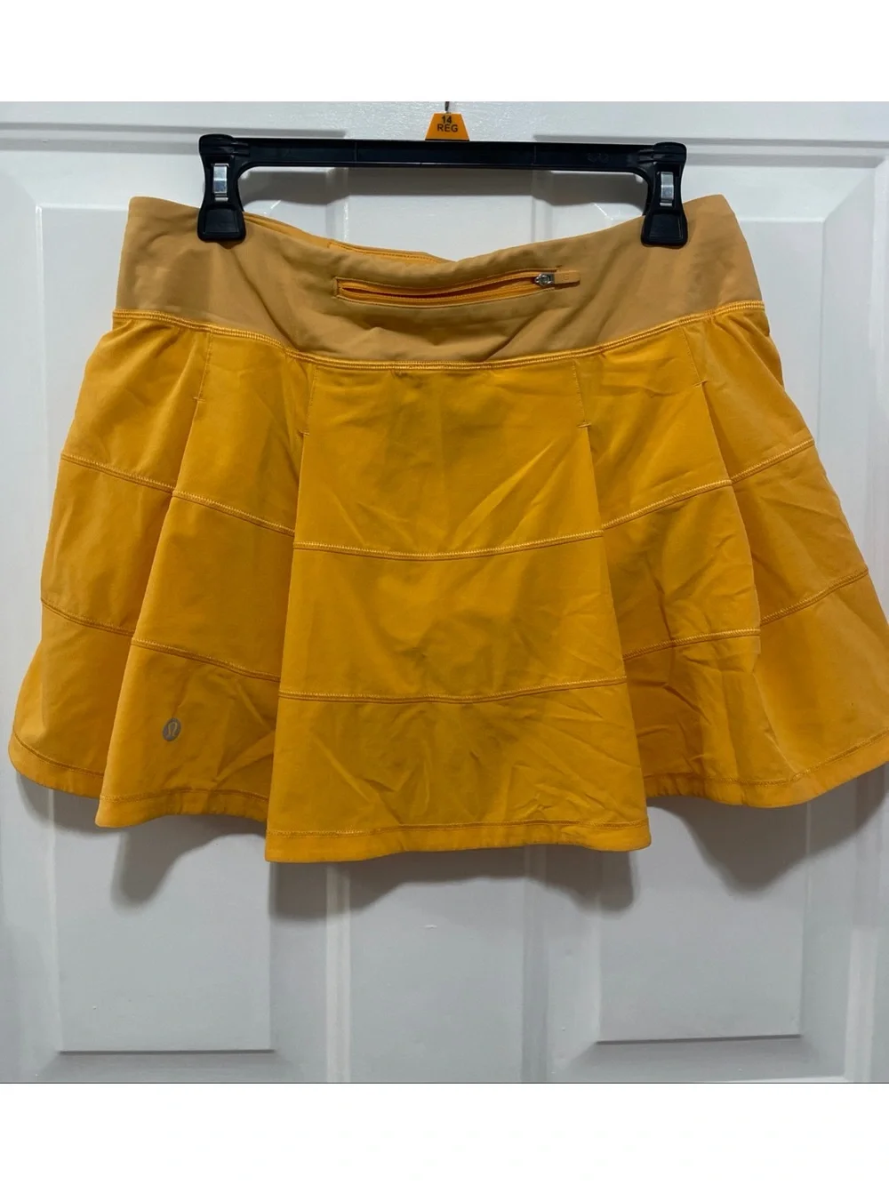 Lululemon Women Pace Rival Mid-Rise Skirt Mango Dream Orange Tennis Golf Skort 8